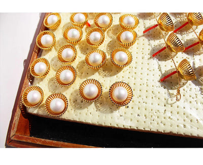 1 Pair Elegant Vintage Style Luxurious Geometric Brass 24K Gold Plated Ear Studs