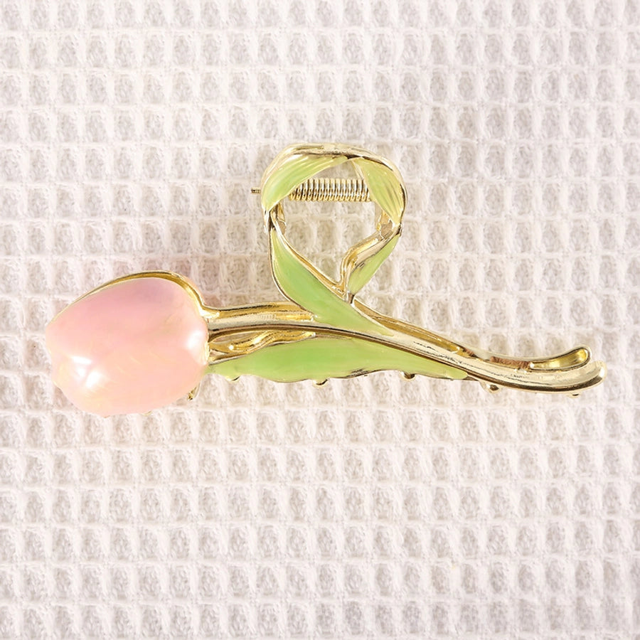 Small fresh tulip flower hairpin back head clip hair shark clip Japanese and Korean wind high-grade hair accessories women
