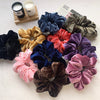 velvet oversized pure color hair scrunchies