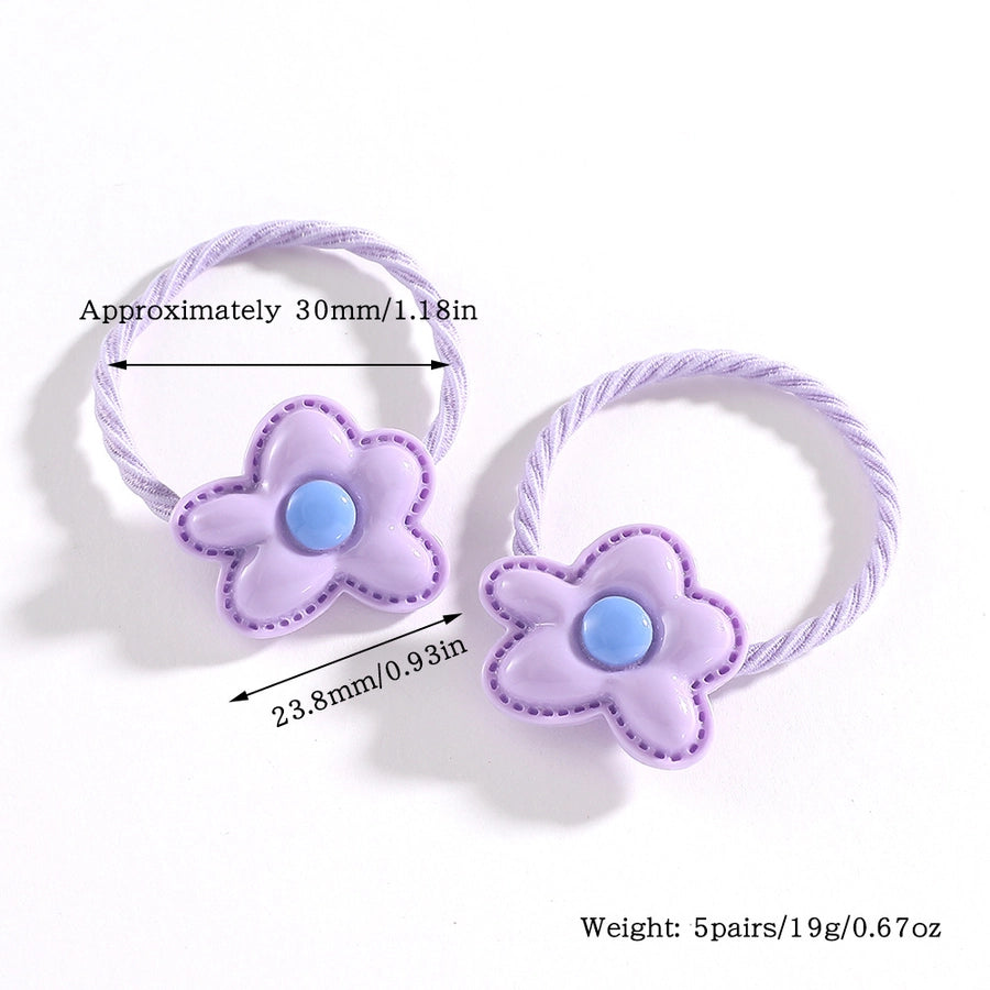 Kid'S Cute Simple Style Flower Resin Hair Tie