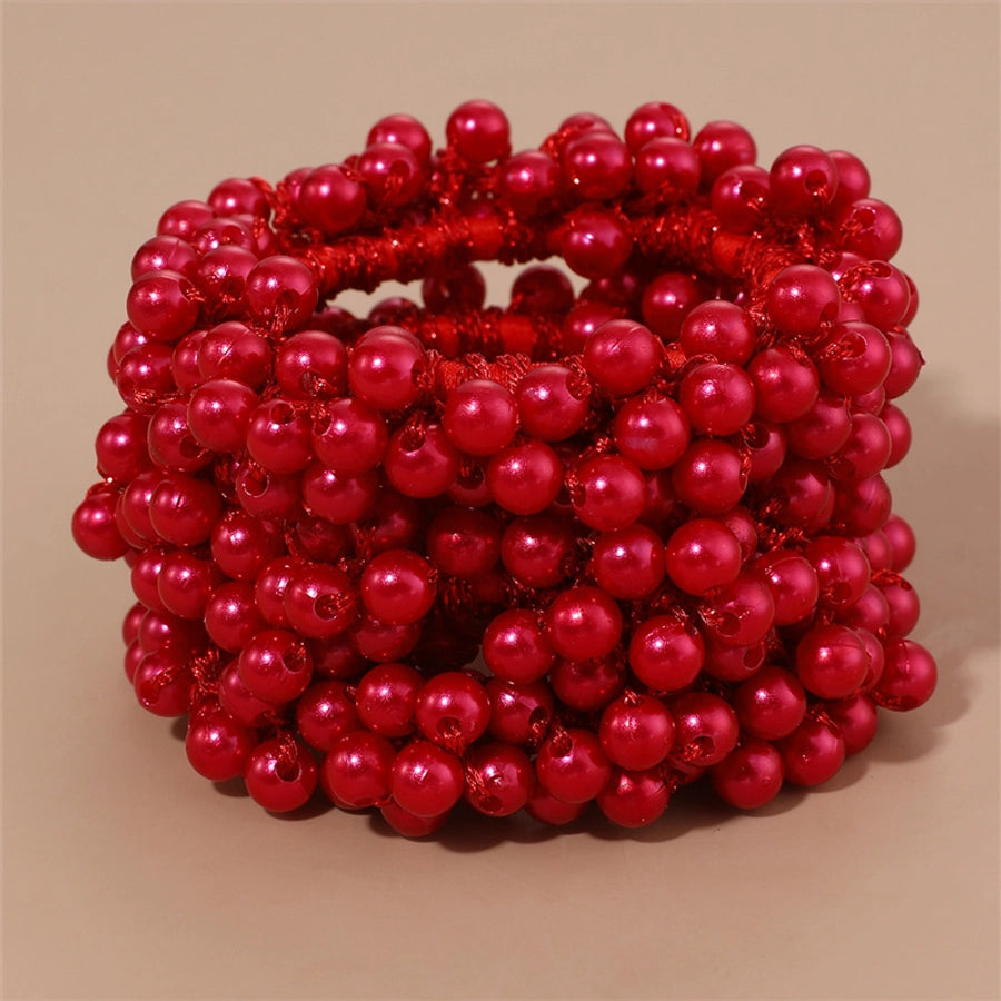 Women's Fairy Style Sweet Simple Style Round Imitation Pearl Beaded Artificial Pearls Hair Tie