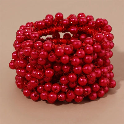 Women's Fairy Style Sweet Simple Style Round Imitation Pearl Beaded Artificial Pearls Hair Tie