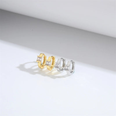 1 Pair Vintage Style Simple Style Round Copper Zircon 14K Gold Plated Earrings Ear Studs