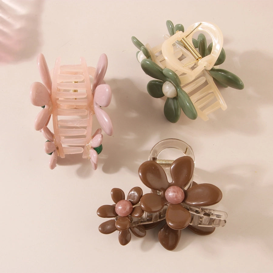 Women's Simple Style Classic Style Color Block Plastic Resin Hair Claws