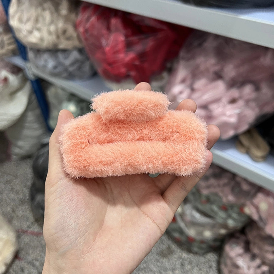 Women's Simple Style Solid Color PC Plush Hair Claws