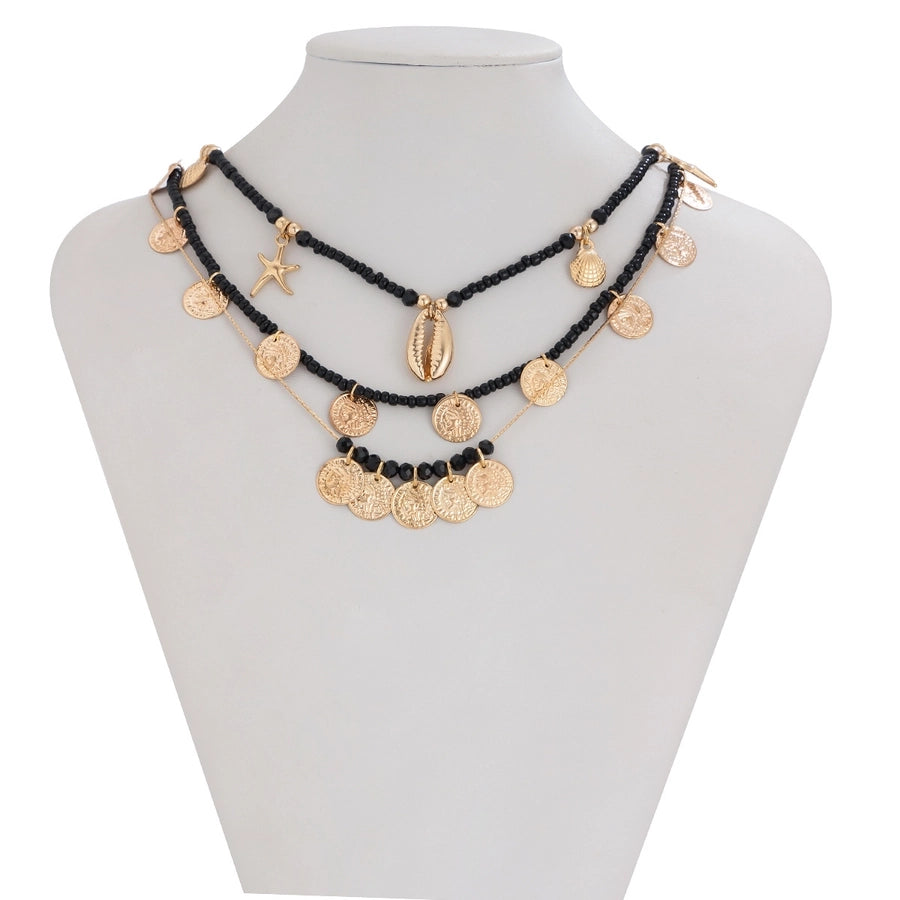 Alloy Iron Copper Plating Geometric Seed Bead Necklace
