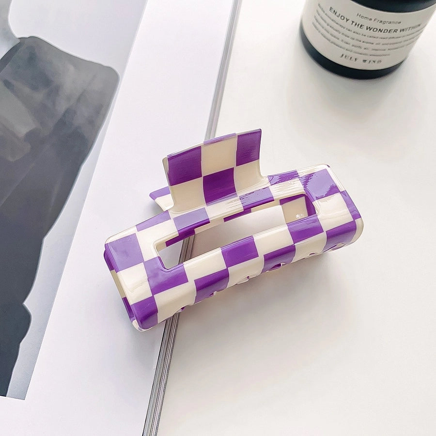 simple style lattice pvc hollow out hair claws