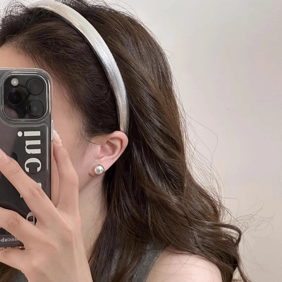 Women's Simple Style Classic Style Solid Color Pu Leather Hair Band