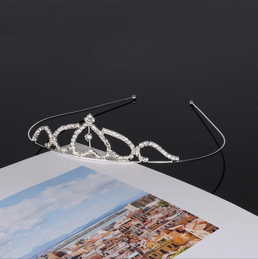 fashion claw chain welding rhinestone hairband Crown wedding bride headdress hair accessories performance birthday crown