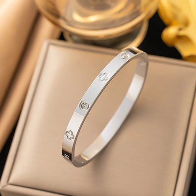 Sweet Solid Color Titanium Steel Stainless Steel Bracelets In Bulk