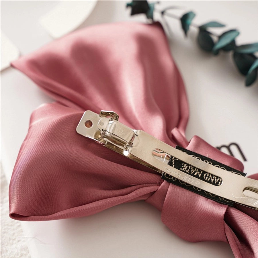 preppy style bow knot cloth hair clip 1 piece
