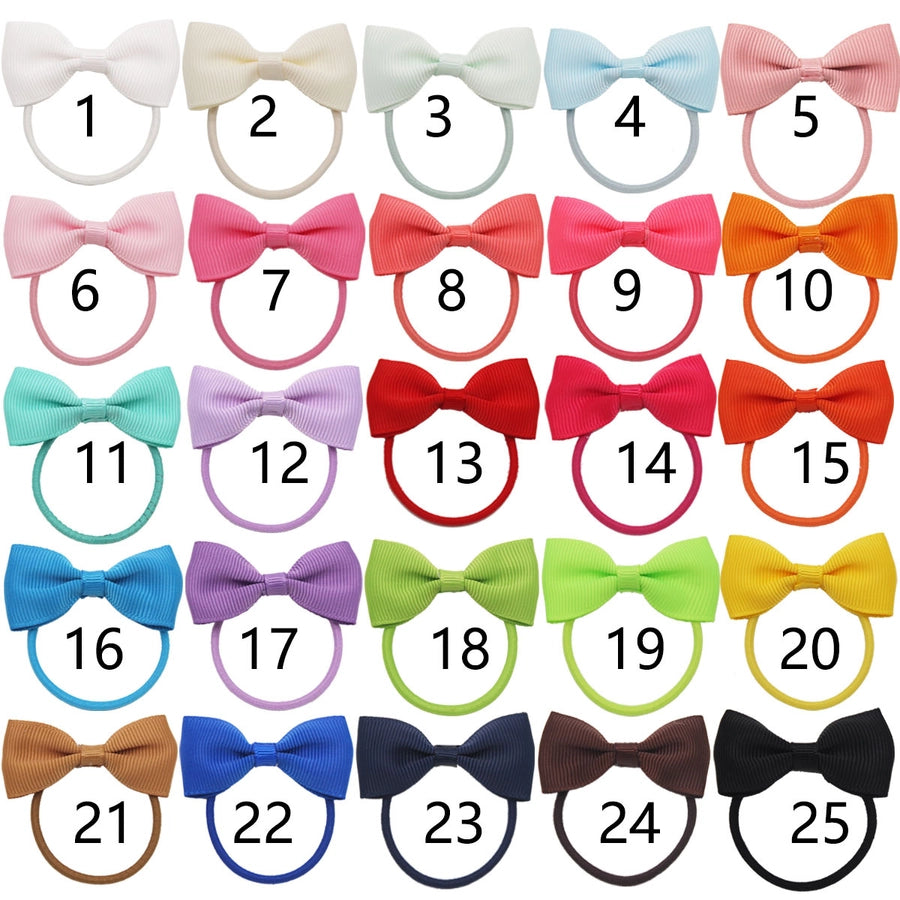 children's jewelry bow hair ring  thread belt hair accessories rubber band solid color girl small rubber band headdress