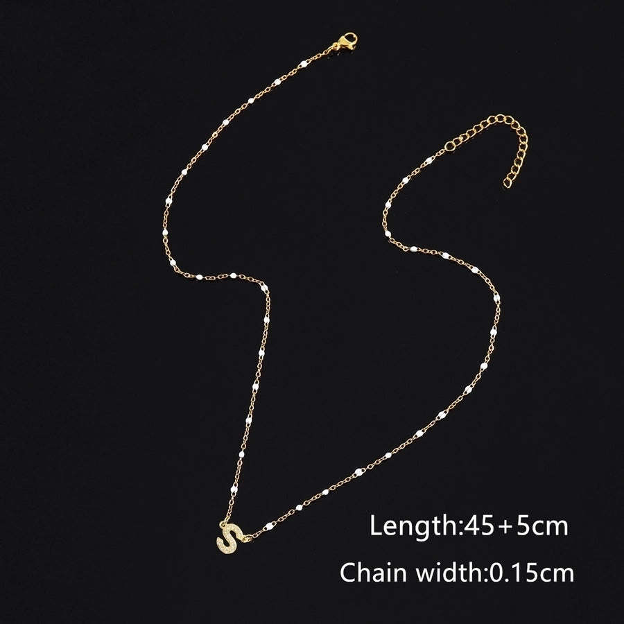 201 Stainless Steel Copper Letter Pendant Necklace