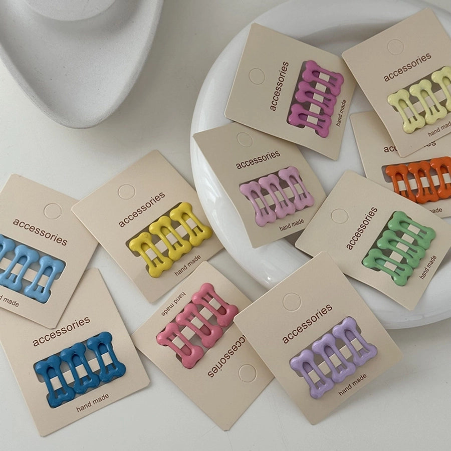 simple style solid color plastic resin hollow out hair clip