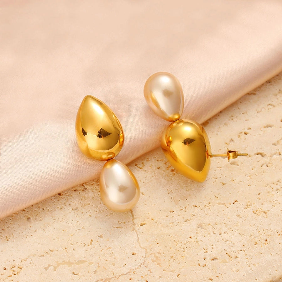 1 Pair Exaggerated Commute Geometric 304 Stainless Steel 316 Stainless Steel  18K Gold Plated Drop Earrings