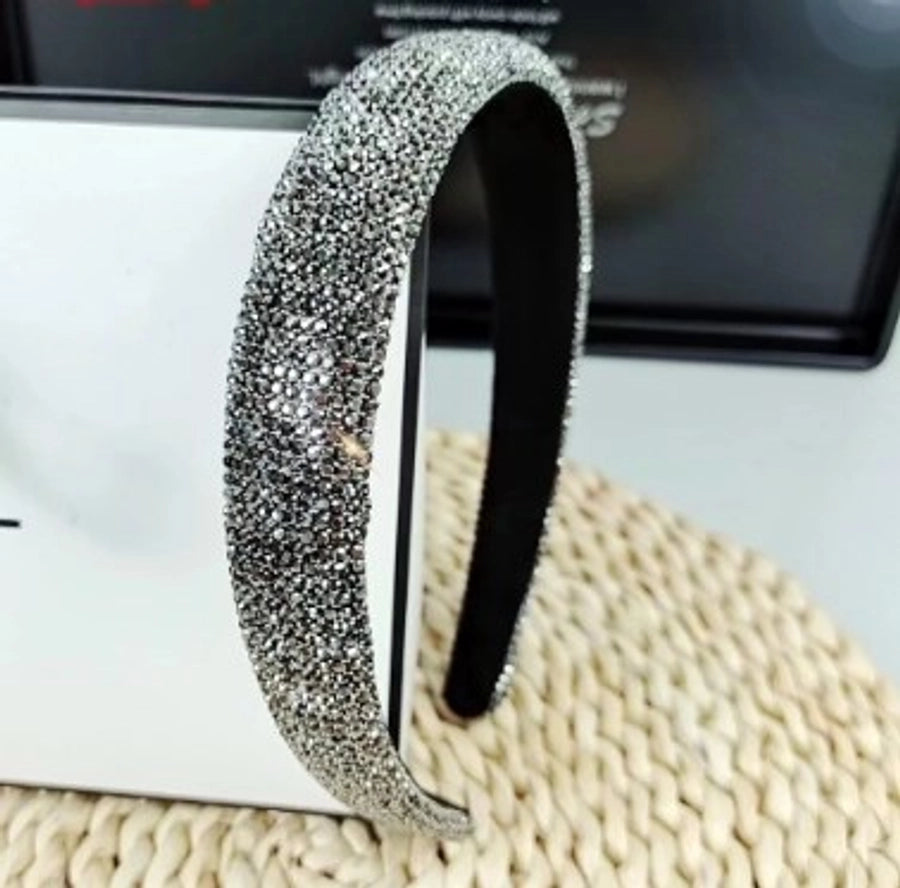 Women's Simple Style Classic Style Solid Color Alloy Rhinestone Inlay Hair Band