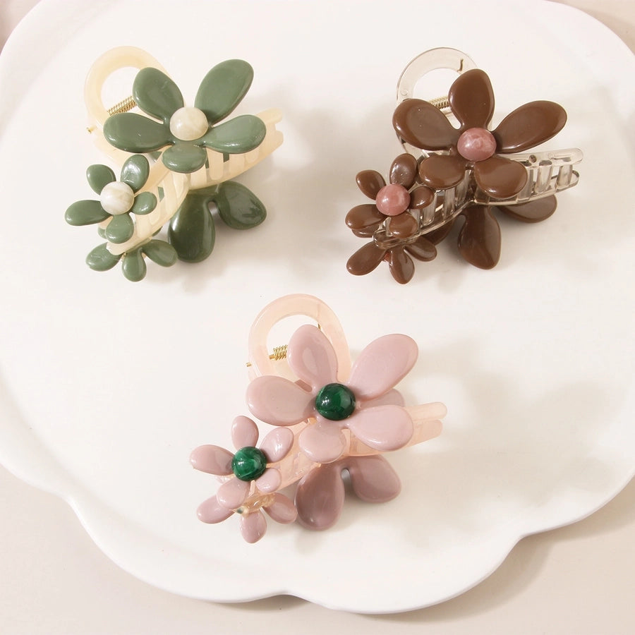 Women's Simple Style Classic Style Color Block Plastic Resin Hair Claws