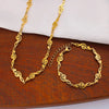 Jewelry IG Style Music Symbol Fish Bone 304 Stainless Steel 18K Gold Plated Bracelets Necklace