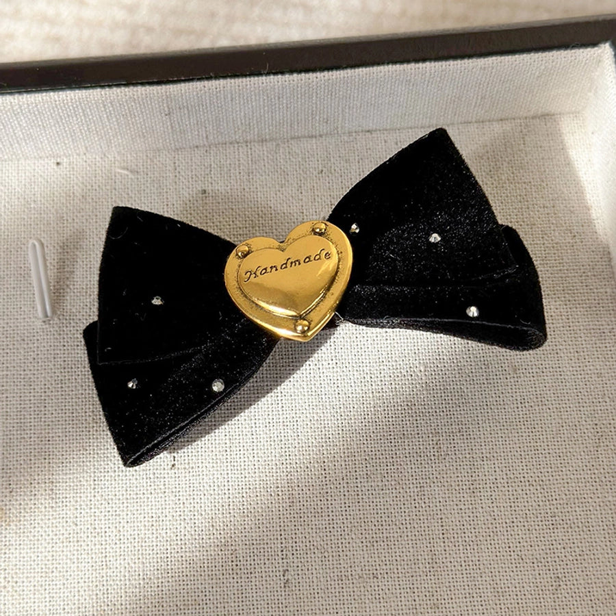 women's lady bow knot alloy cloth hair clip