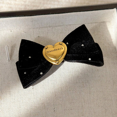 women's lady bow knot alloy cloth hair clip