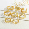 Copper Geometric Solid Color Open Rings