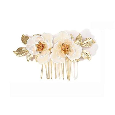 Women's Sweet Simple Style Flower Metal Insert comb