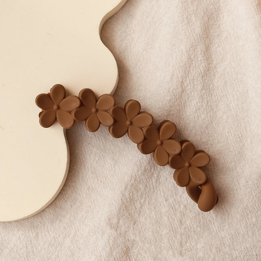 Women's Simple Style Flower Plastic Resin Spray Paint Hair Clip