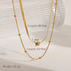 Jewelry French Style Sweet Commute Solid Color 304 Stainless Steel 18K Gold Plated Double Layer Necklaces