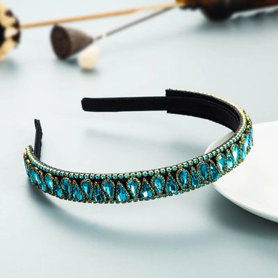 new style korean fashion color drop-shaped rhinestone headband