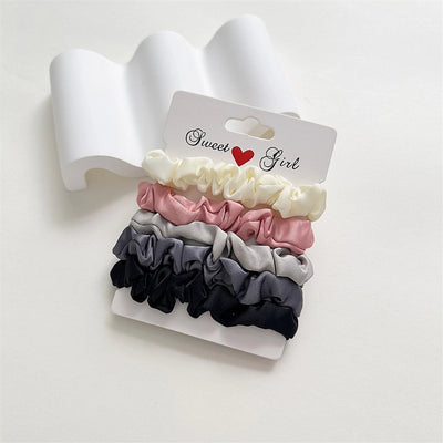 women's simple style ditsy floral solid color satin hair tie