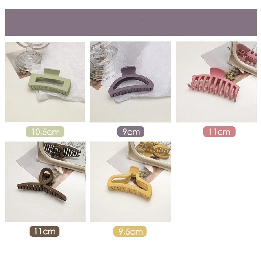 simple style solid color plastic resin spray paint hair clip 1 piece