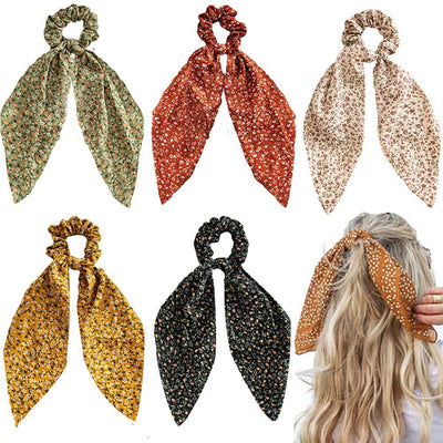 fashion ditsy floral cloth ribbon hair tie 1 piece