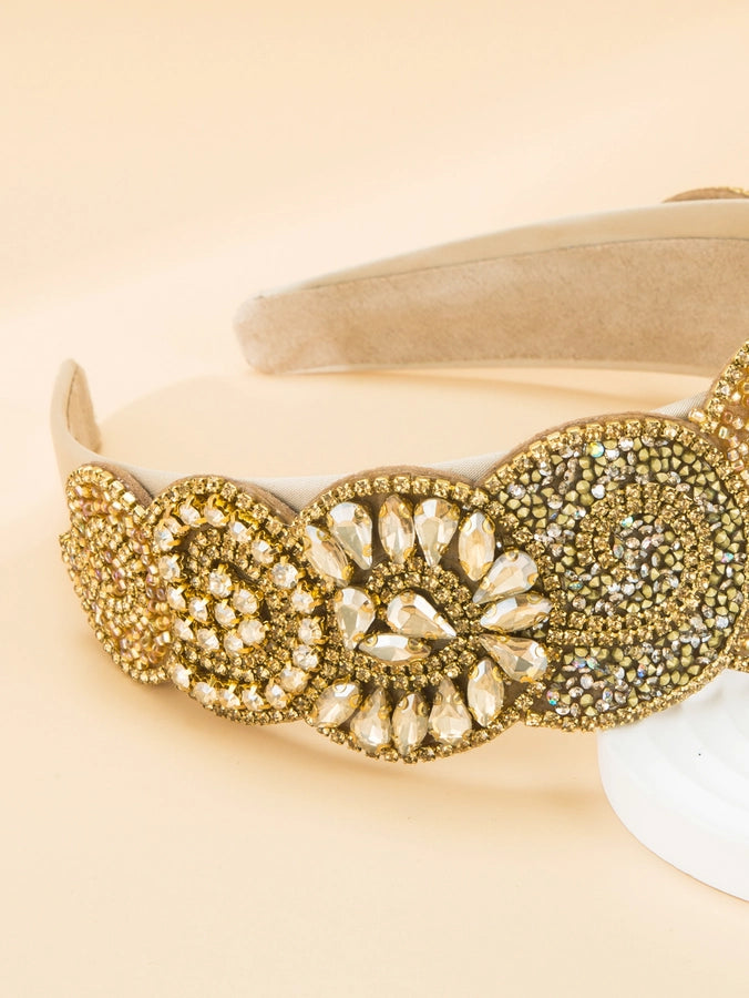 baroque wide brim gorgeous brown diamond headband