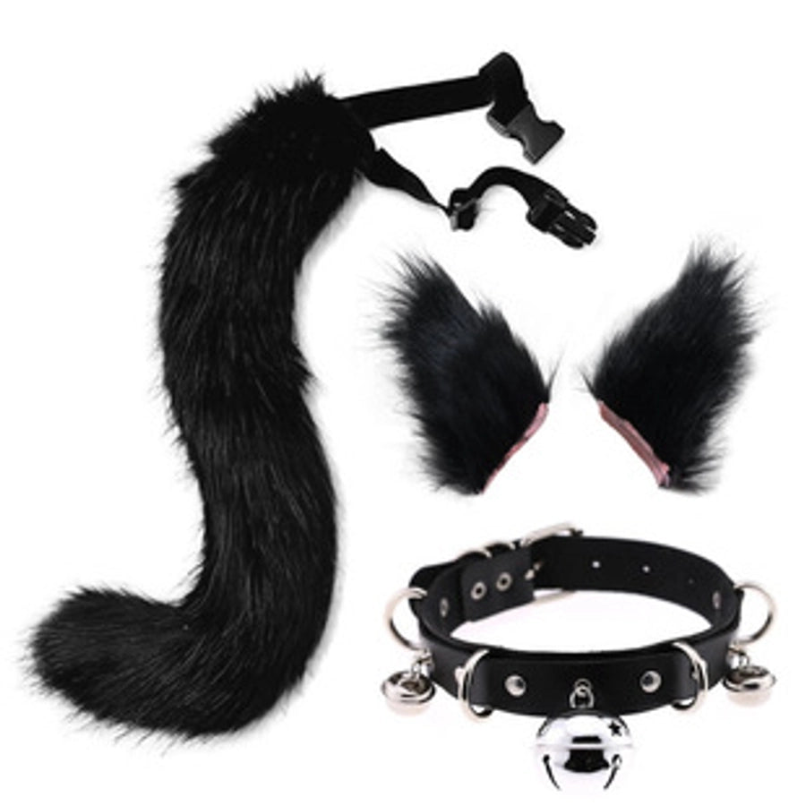 A generation of hair simulation beast ear plush headdress cat ear cat tail cosplay set hairband Net red accessories