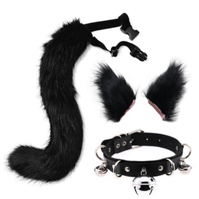 A generation of hair simulation beast ear plush headdress cat ear cat tail cosplay set hairband Net red accessories