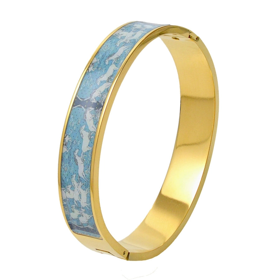 Nordic Style Luxurious Artistic Colorful Titanium Steel Gold Plated Titanium Steel Bangle In Bulk