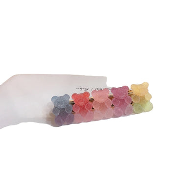 sweet bear alloy soft glue hair clip
