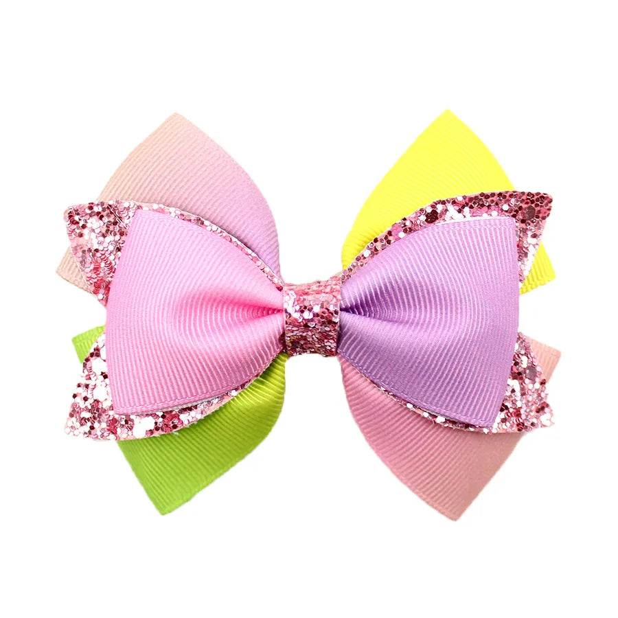 Girl'S IG Style Sweet Bow Knot Cloth Sequins Hair Clip