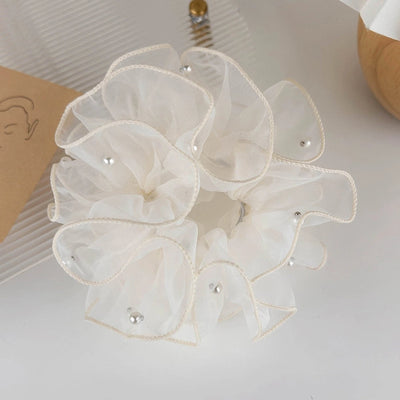 Women's Casual Simple Style Geometric Imitation Pearl Gauze Hair Tie