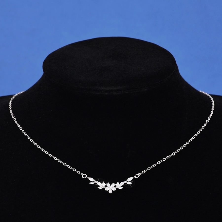 Jewelry Princess Sweet Pastoral Star Flower Butterfly Copper Zircon Imitation Gold  Necklace