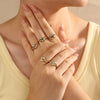 Copper Inlay Lips Devil's Eye Zircon Open Rings