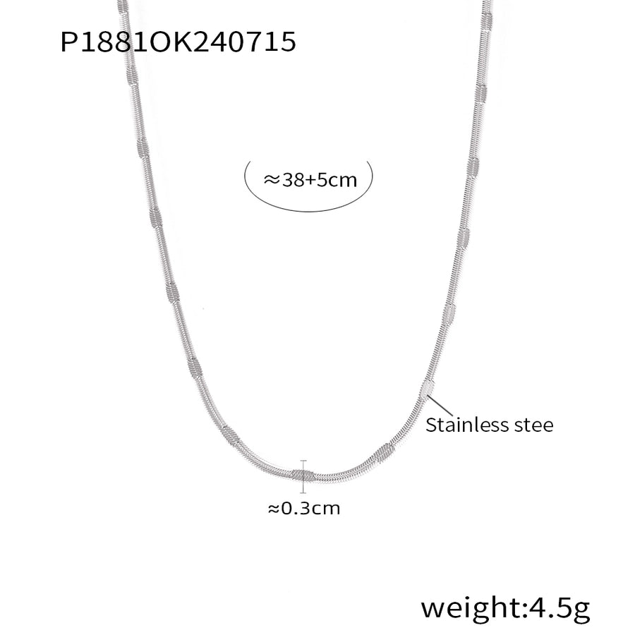 Jewelry Vacation Modern Style Simple Style Solid Color Titanium Steel Necklace