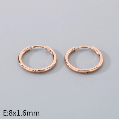 1 Pair Simple Style Round 304 Stainless Steel 18K Gold Plated Earrings