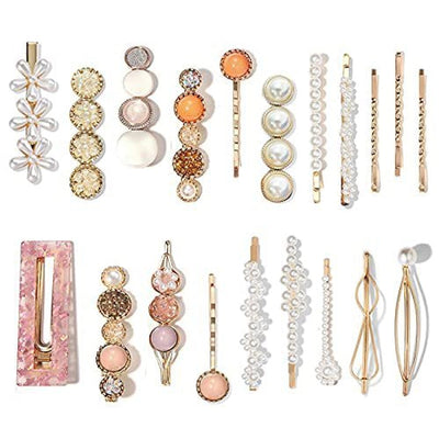 Hair Accessories Acetic Acid Side Clip Marble Effect Hairpin Pearl Candy Color Fashion Hairpin Combination Set