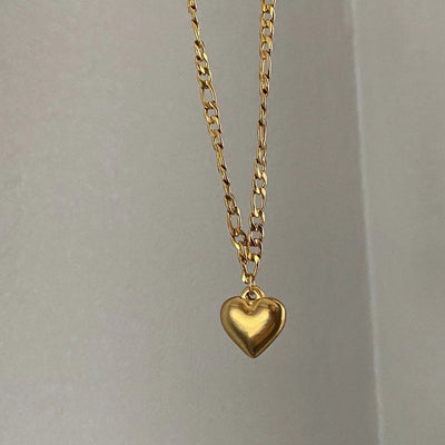 Jewelry Simple Style Classic Style Heart Shape Titanium Steel Plating Pendant Necklace