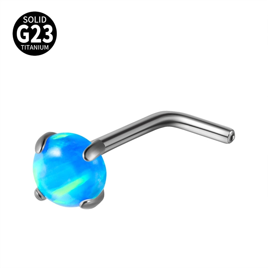 1 Piece Nose Rings & Studs Casual Vacation Round G23 Titanium Alloy Opal Zircon Nose Rings & Studs