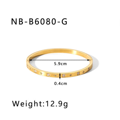 IG Style Simple Style Geometric 304 Stainless Steel Bangle In Bulk