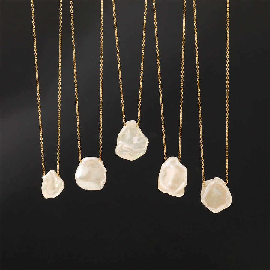 Jewelry Casual Cute Commute Irregular 304 Stainless Steel Freshwater Pearl Pendant Necklace