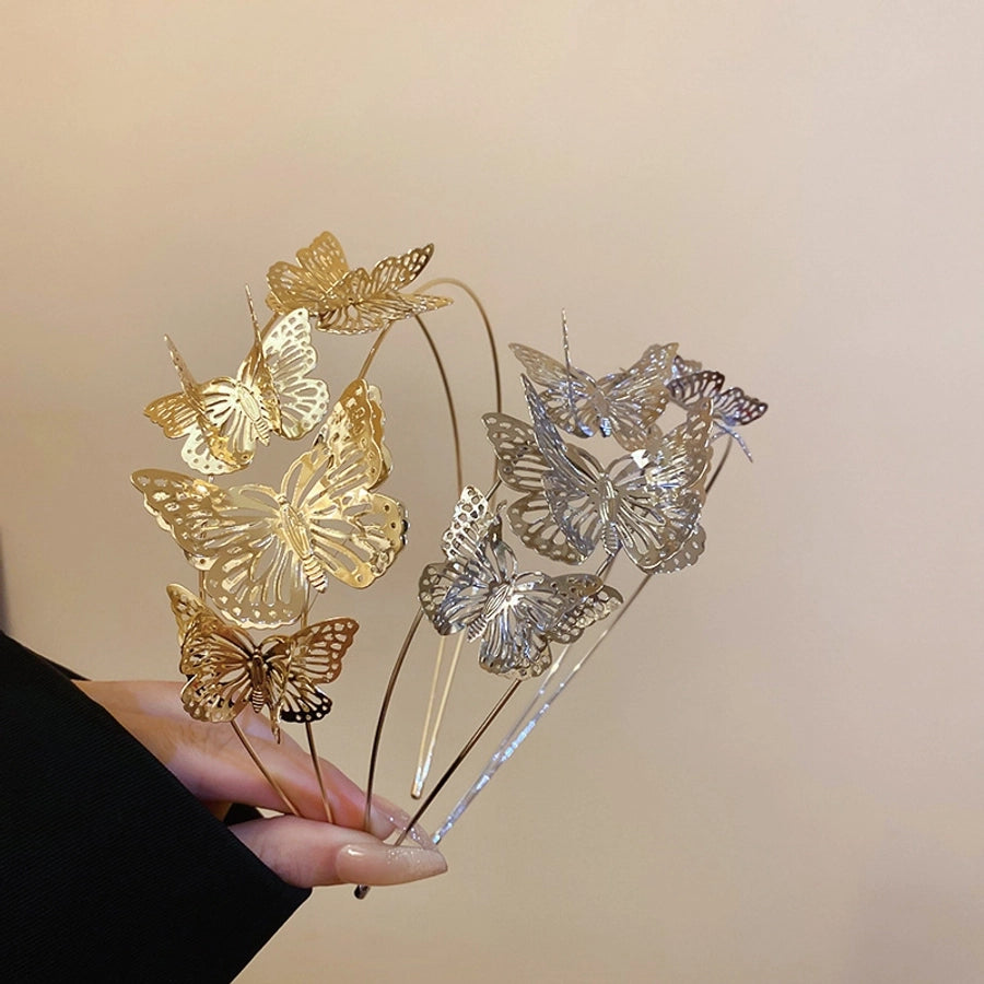 Women's Luxurious Simple Style Butterfly Alloy Hollow Out Hair Band