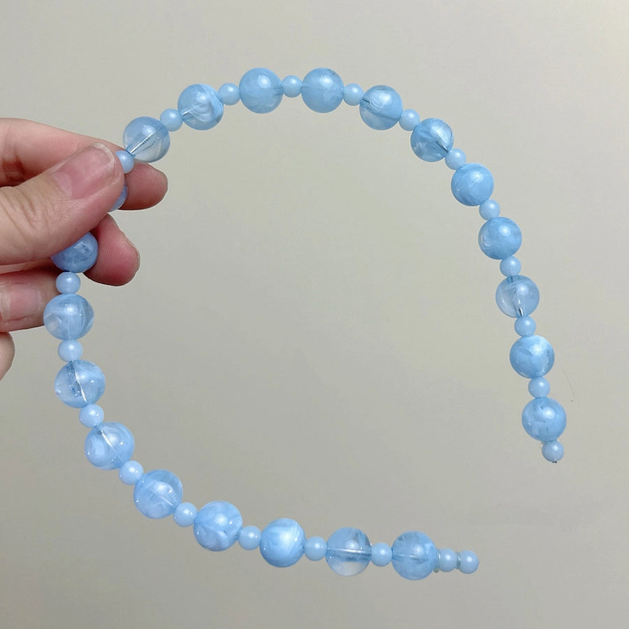 Listen to Bamboo Yin ~ New Chinese Ice Penetrating Green Imitation Jade Beaded Hair Hoop Female Advanced Sense Niche Design Hair Card Head Hoop